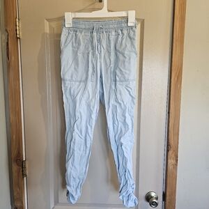 Thread & Supply XXS Mock Jean Jogger Pants With Cinches At Each Ankle